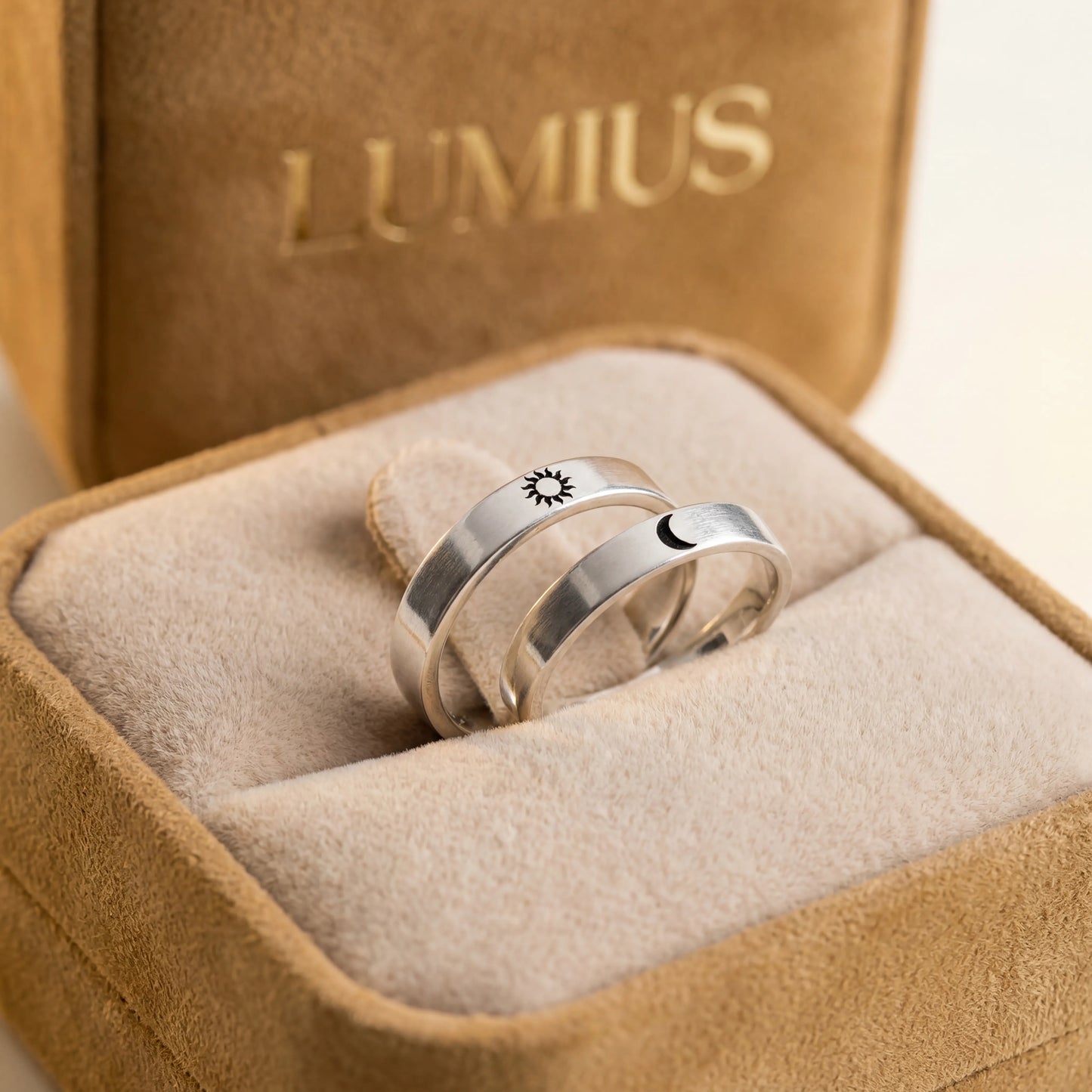 Sun and Moon Couple Rings