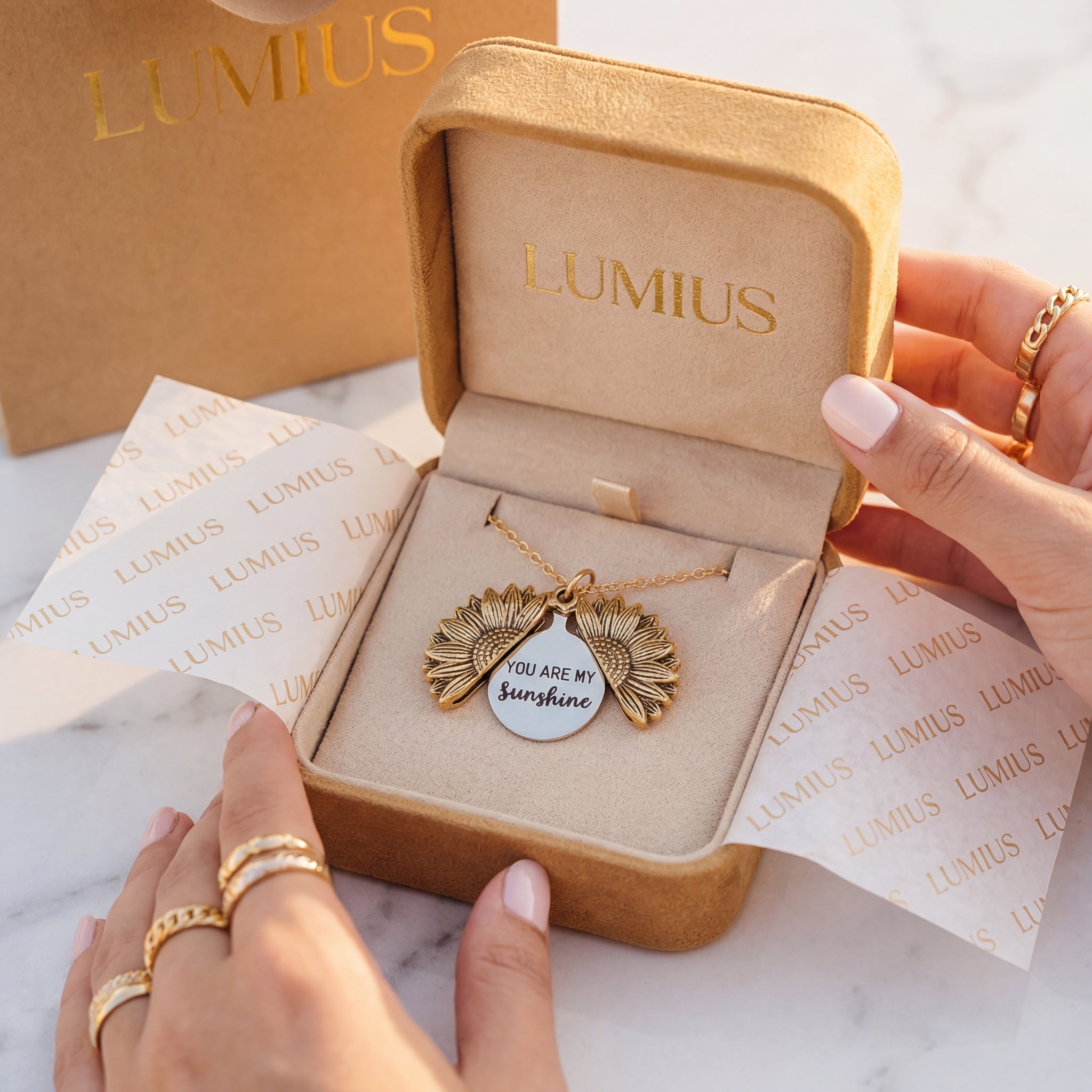 You Are My Sunshine Sunflower Necklace