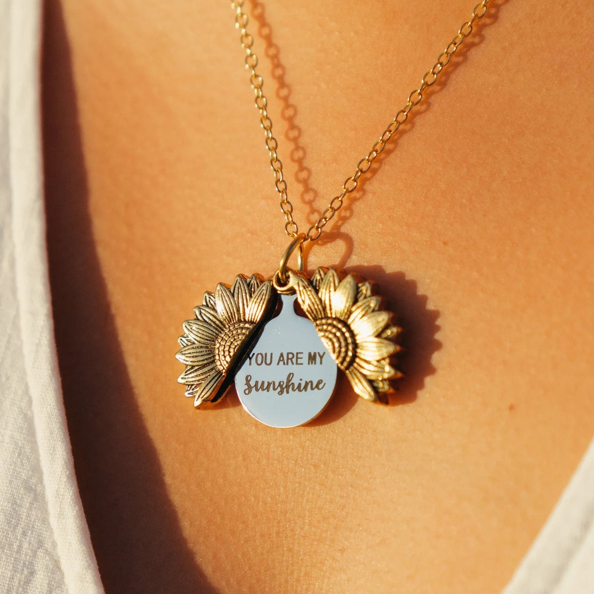 You Are My Sunshine Sunflower Necklace