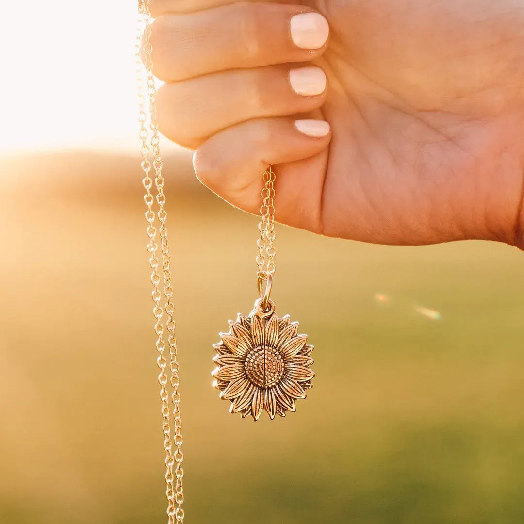 You Are My Sunshine Sunflower Necklace