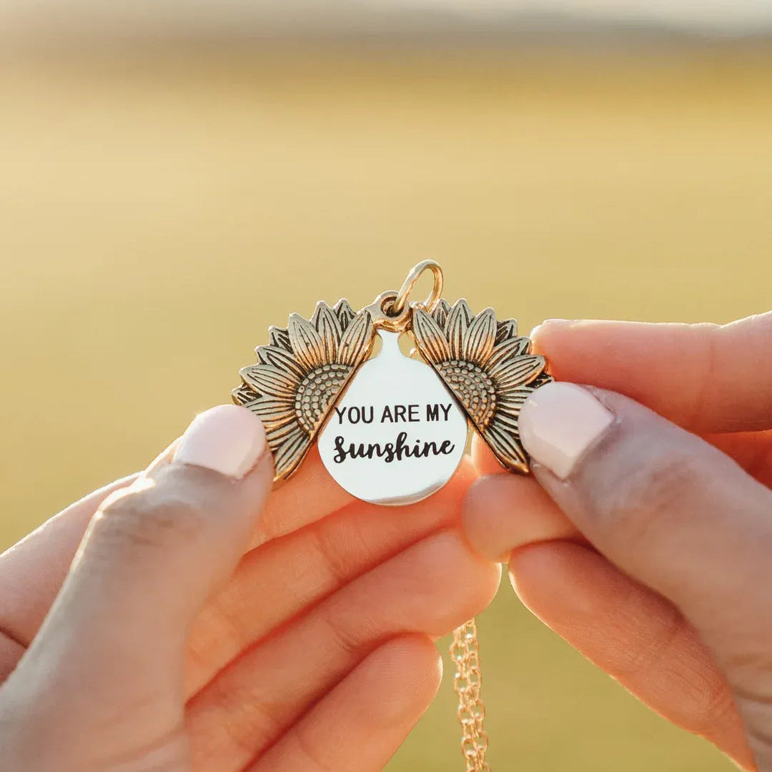 You Are My Sunshine Sunflower Necklace