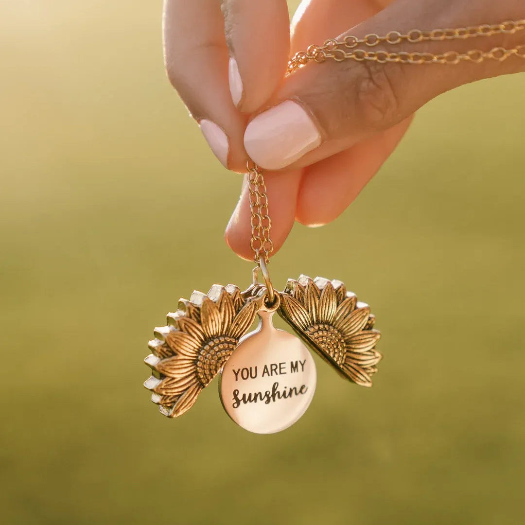 You Are My Sunshine Sunflower Necklace